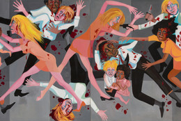 Faith Ringgold. American People Series #20: Die. 1967. Oil on canvas, two panels, 72 × 144&#34; (182.9 × 365.8 cm). The Museum of Modern Art, New York. Acquired through the generosity of The Modern Women&#39;s Fund, Ronnie F. Heyman, Eva and Glenn Dubin, Lonti Ebers, Michael S. Ovitz, Daniel and Brett Sundheim, and Gary and Karen Winnick