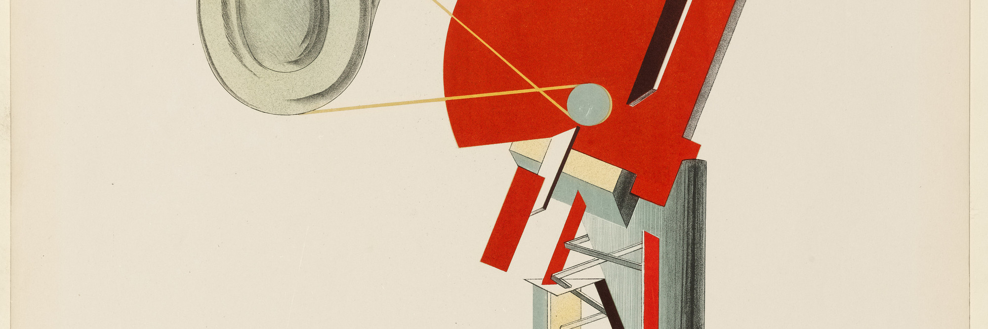 El Lissitzky. Announcer (Ansager) from Figurines: The Three-Dimensional Design of the Electro-Mechanical Show Victory over the Sun (Figurinen, die plastische Gestaltung der elektro-mechanischen Schau Sieg über die Sonne). 1920–21, published 1923. One from a portfolio of 10 lithographs, composition (irreg.): 13 3/4 × 11 7/8&#34; (35 × 30.2 cm); sheet: 21 × 18&#34; (53.3 × 45.7 cm). Publisher: Robert Leunis &amp; Chapman, Hannover. Printer: Robert Leunis &amp; Chapman, Hannover. The Museum of Modern Art, New York. Purchase. ©️ 2024 Artists Rights Society (ARS), New York/VG Bild-Kunst, Bonn
