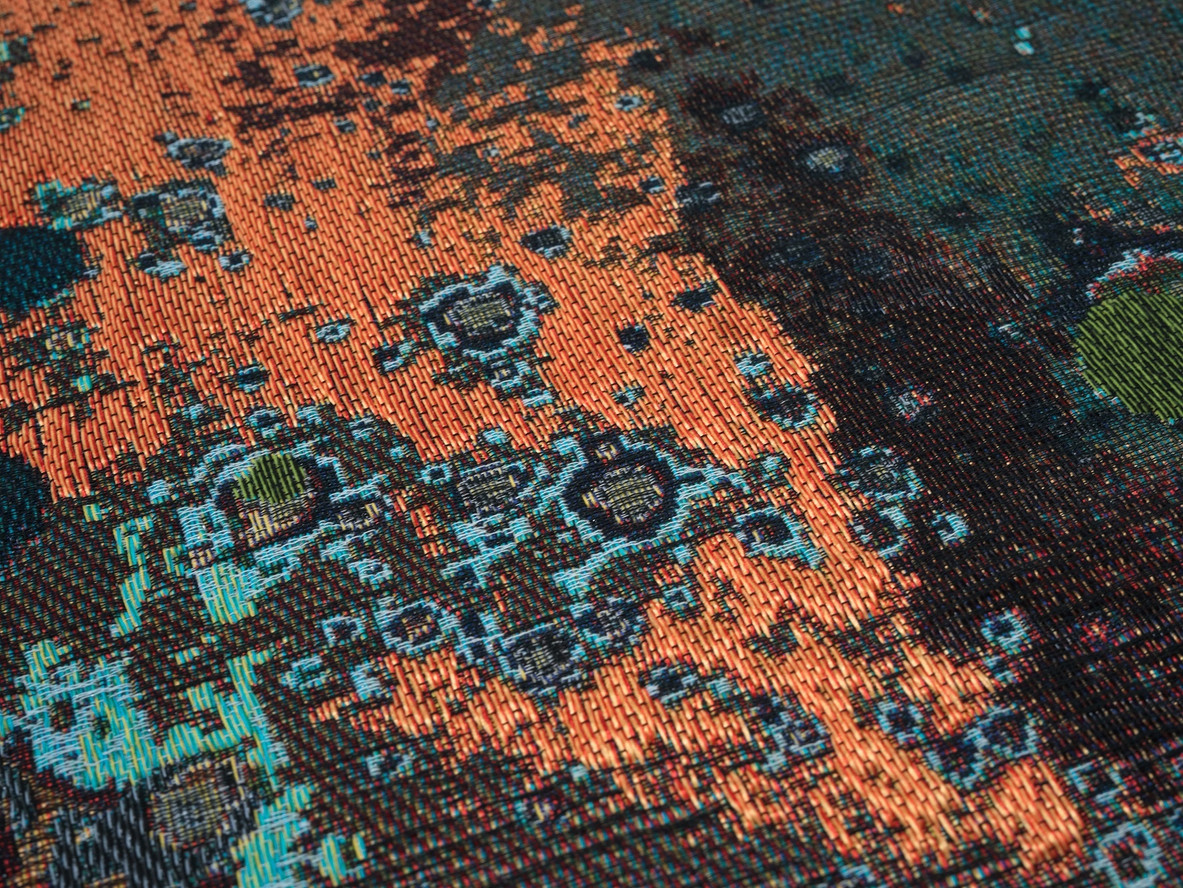 Detail of a textile in progress for Otobong Nkanga: Cadence, 2024