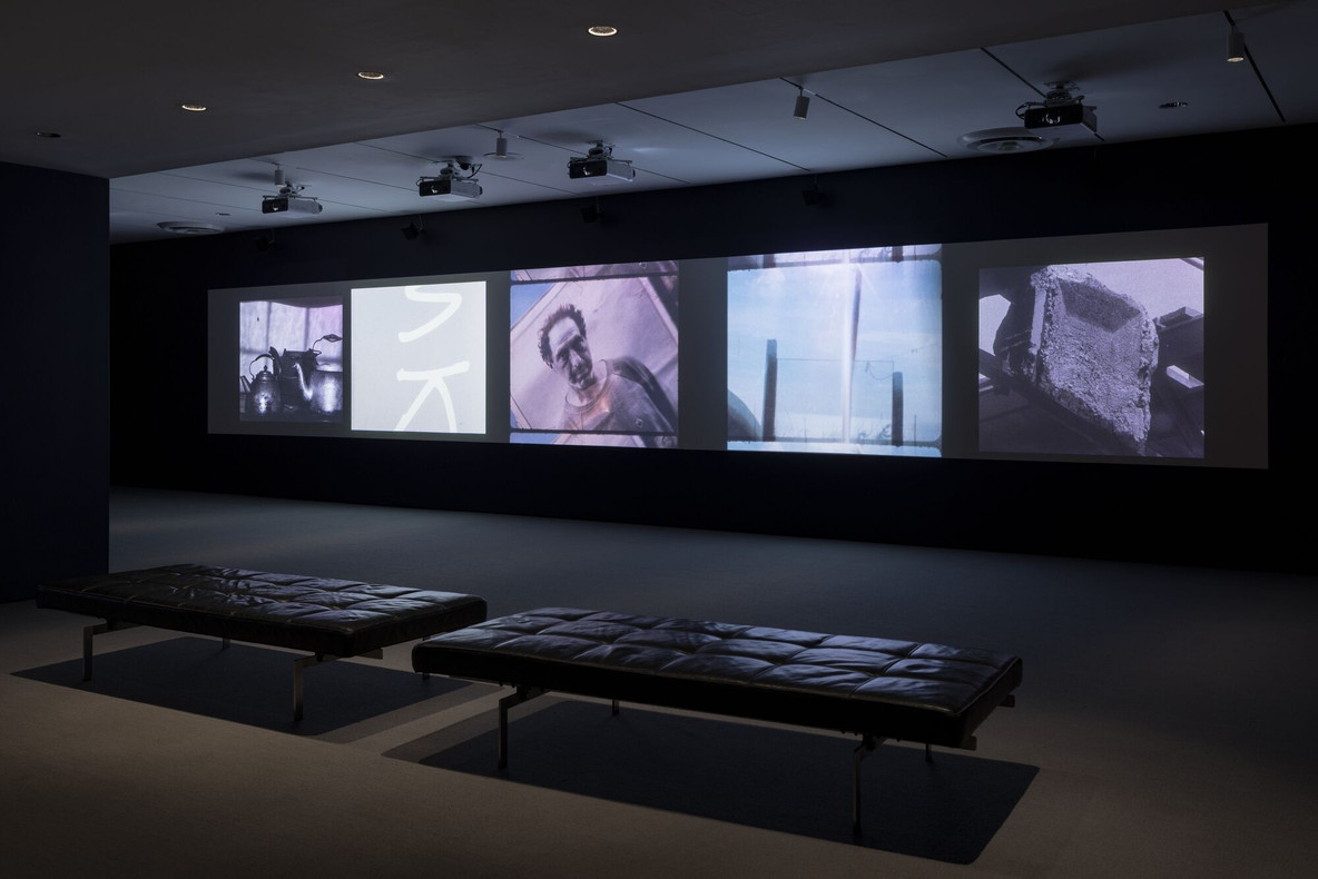 Installation view, Robert Frank’s Scrapbook Footage, by Alex Bingham and Laura Israel