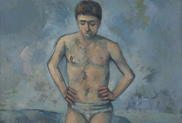 Paul Cézanne. The Bather. c. 1885. Oil on canvas, 50 x 38 1/8&#34; (127 x 96.8 cm). Lillie P. Bliss Collection