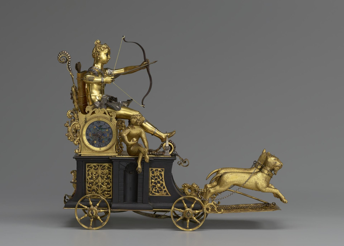 Artist unknown. Automaton Clock in the Shape of Diana on Her Chariot. First quarter of 17th century