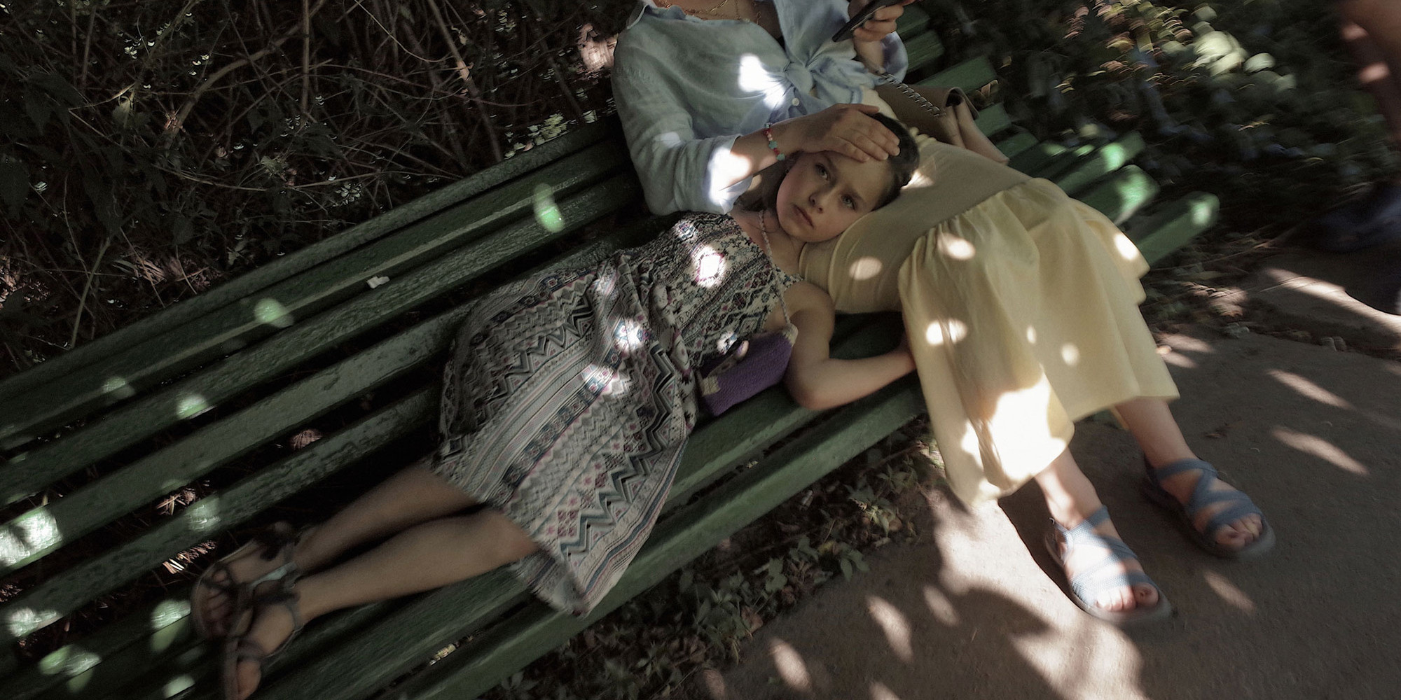 Lisa Bukreyeva. Mom and Daughter During an Air Raid in the Botanical Garden. 2023. Image courtesy the artist