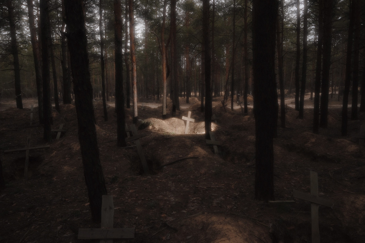 Lisa Bukreyeva. Mass Grave in Izyum. 2024