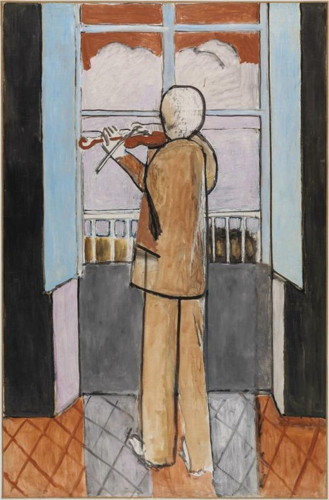 Henri Matisse. Le Violoniste à la fenêtre. Spring 1918. Oil and paint on canvas. Centre Pompidou. © 2025 Succession H. Matisse/Artists Rights Society (ARS), New York