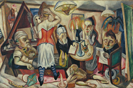 Max Beckmann. Family Picture. Frankfurt 1920. Oil on canvas, 25 5/8 × 39 3/4&#34; (65.1 × 100.9 cm). The Museum of Modern Art, New York. Gift of Abby Aldrich Rockefeller. © 2025 Artists Rights Society (ARS), New York/VG Bild-Kunst, Bonn