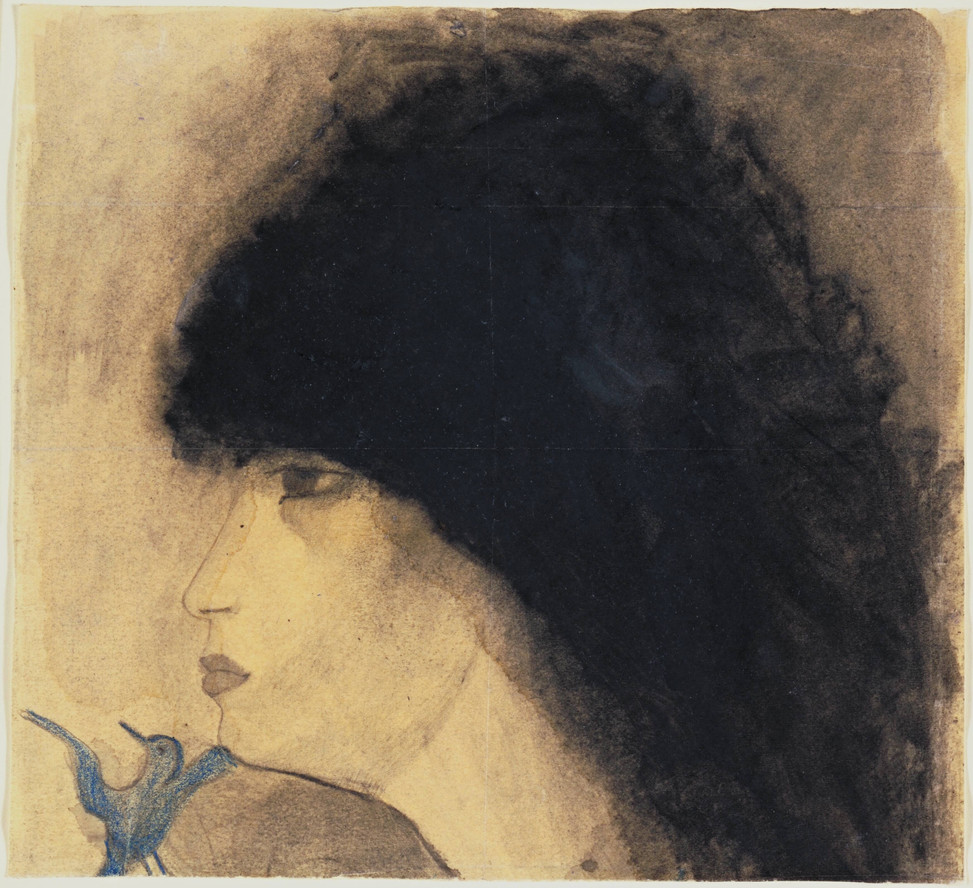 Marie Laurencin. Girl’s Head. 1916–18. Watercolor, pencil, and crayon on paper