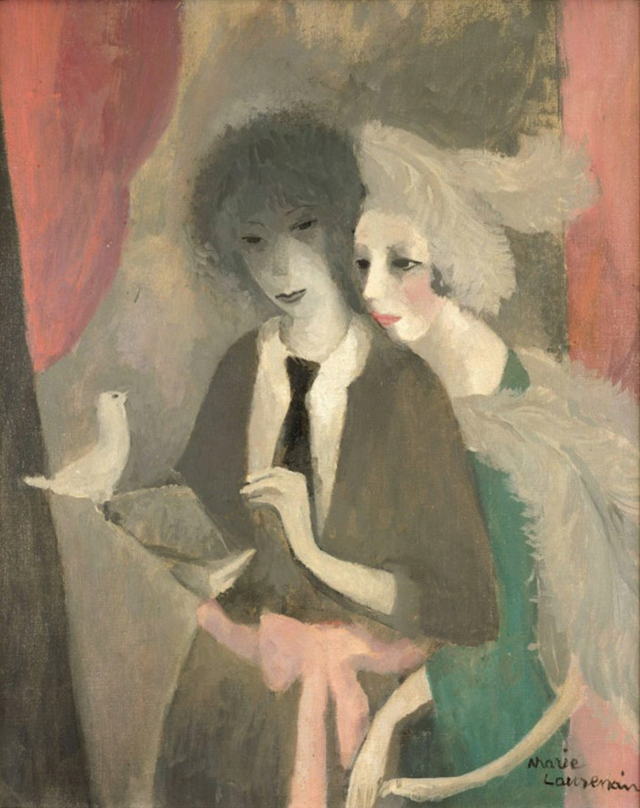 Marie Laurencin. Women with a Dove (Femmes a la colombe). 1919. Oil on canvas