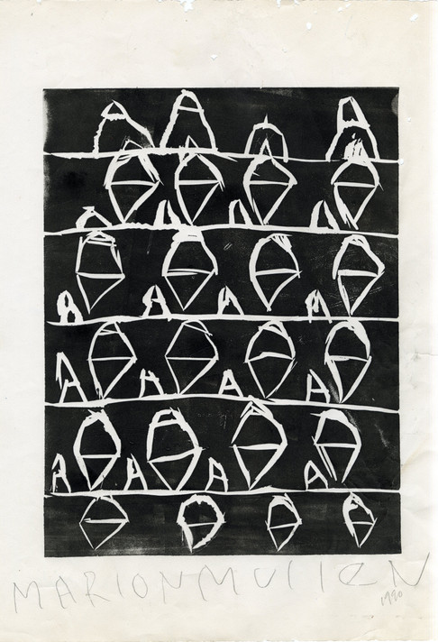 Marlon Mullen. Untitled. 1990. Linocut. Courtesy the artist and NIAD Art Center