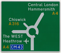 Primary route sign for British roadways