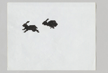 Susan Kare. Graphic icon sketch. 1982–1983. Pencil and ink on gridded paper, 11 x 8 1/2&#34; (27.9 x 21.6 cm). The Museum of Modern Art, New York. Gift of the designer, jointly owned by the Museum of Modern Art, New York and the San Francisco Museum of Modern Art. © 2025 Susan Kare