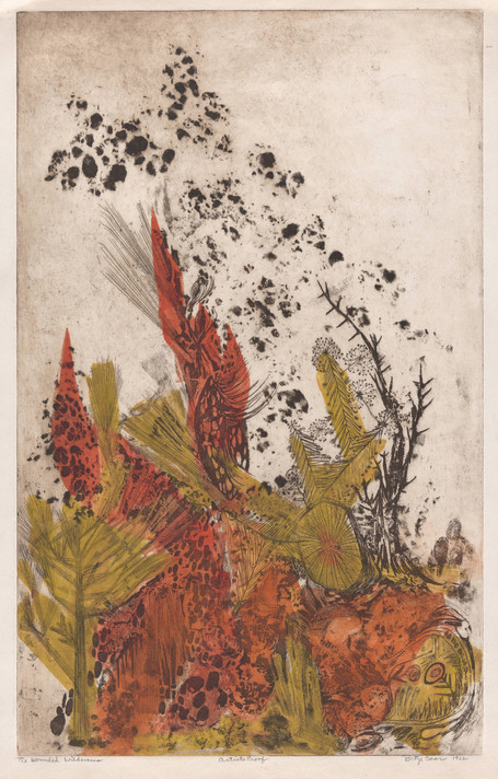 Betye Saar. The Wounded Wilderness. 1962. Etching with relief printing
