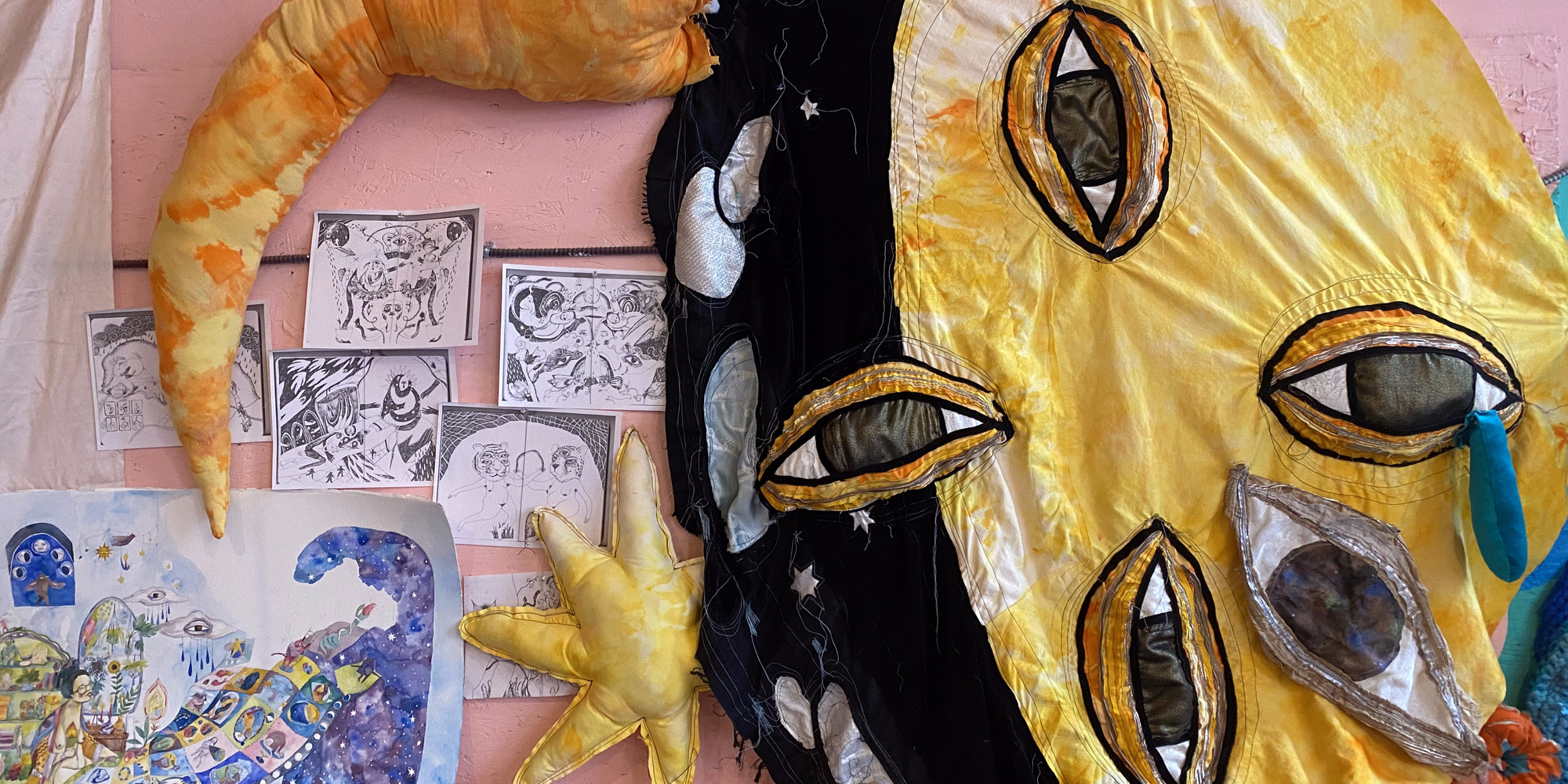 Works in Lexy Ho-Tai’s studio. Photo courtesy the artist