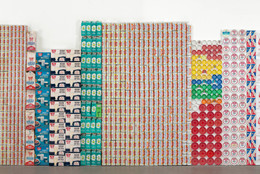 George Maciunas. One Year. 1973–74. Various empty containers and packaging, installation (approx.): 85 13/16 × 275 7/8 × 4 1/4&#34; (218 × 700.7 × 10.8 cm). The Gilbert and Lila Silverman Fluxus Collection Gift