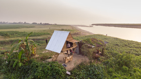 Photo of a Khudi Bari (tiny house) by Marina Tabassum Architects in Chandpur, Lower Meghna River, 2021