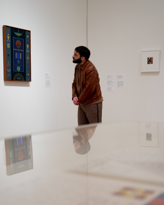 Samora Pinderhughes at MoMA with Rubem Valentim’s Untitled (1956-62)