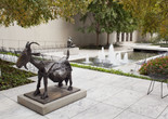 Installation view of the exhibition Figure in the Garden. Shown: Pablo Picasso. She-Goat. 1950 (cast 1952). Bronze. The Mjuseum of Modern Art, New York. Mrs. Simon Guggenheim Fund. © 2025 Estate of Pablo Picasso/Artists Rights Society (ARS), New York. Photo: Thomas Griesel