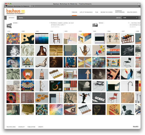 screenshot Screenshot of the timeline section of the website
