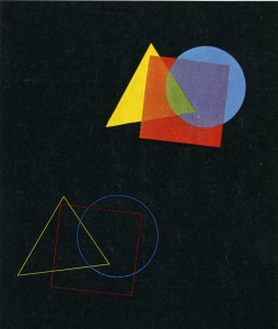 Eugen Batz. Exercise for color-theory course taught by Vasily Kandinsky. 1929-30. Tempera over pencil on black paper. Bauhaus-Archiv Berlin Eugen Batz. Exercise for color-theory course taught by Vasily Kandinsky. 1929-30. Tempera over pencil on black paper. Bauhaus-Archiv Berlin