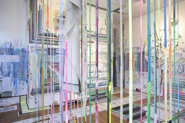 Franklin Evans. timecompressionmachine. Mixed mediums, dimensions variable. Courtesy the Sue Scott Gallery and Federico Luger Gallery. Photo: Matthew Septimus. Courtesy MoMA PS1