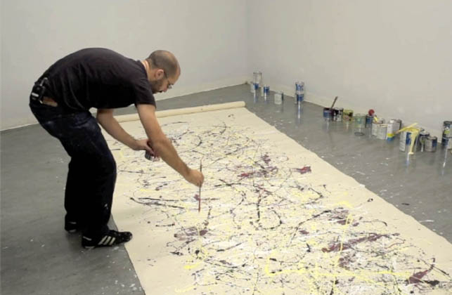 Independent Conservator and Instructor Corey D’Augustine demonstrates Jackson Pollock’s painting techniques in the online course Materials and Techniques of Postwar Abstract Painting.