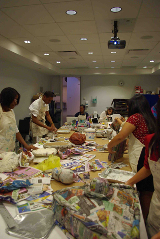 Making a beautiful mess in the MoMA studio