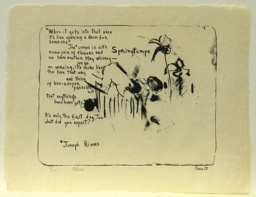 Larry Rivers. Sprintemps from Stones. (Print executed 1958). One from illustrated book with thirteen lithographs, composition (irreg.). page: 19. Gift of Mr. and Mrs. E. Powis Jones. © 2010 Estate of Larry Rivers/Licensed by VAGA, New York, NY