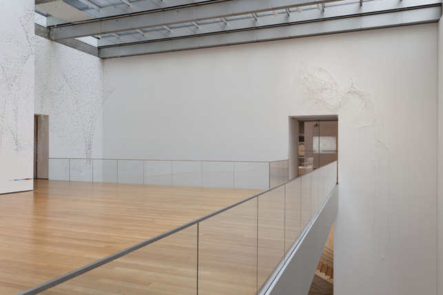 Monika Grzymala. Untitled (Skeleton Drawing). 2010. Installation view (work on right) as part of On Line: Drawing Through the Twentieth Century