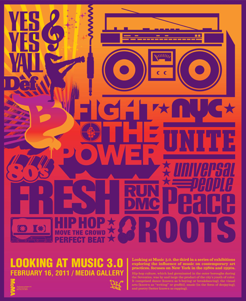 Cey Adams. Poster commissioned for Looking at Music 3.0