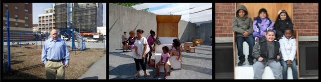 From left to right: Spring, 2011: Terry Hughes from Variety Boys and Girls Club of Queens wanted a Lifeguard Chair for his new pool. Summer, 2011: We designed and built a lifeguard chair and “held” it in MoMA PS1’s courtyard. Fall, 2011: The lifeguard chair is released from its holding pattern and installed at the Variety Boys and Girls Club.