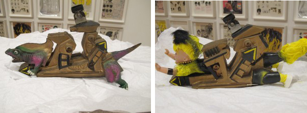 Rammellzee, Gold Letter Racers, 1987-89. Mixed mediums. Collection The Estate of Rammellzee. Courtesy The Suzanne Geiss Company.