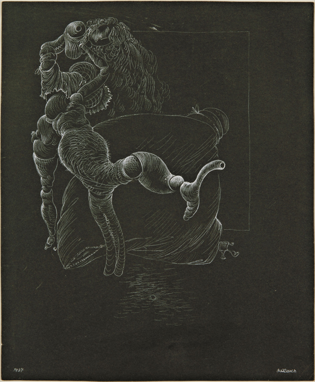 Hans Bellmer. The Doll. 1937. White ink on black paper. The Joan and Lester Avnet Collection. © 2012 Artists Rights Society (ARS), New York / ADAGP, Paris