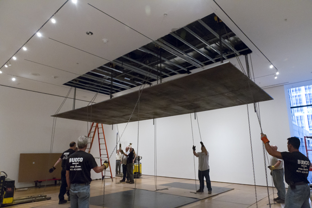 Installation of Richard Serra's Delineator at MoMA