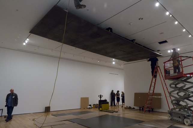 Installation of Richard Serra's Delineator at MoMA