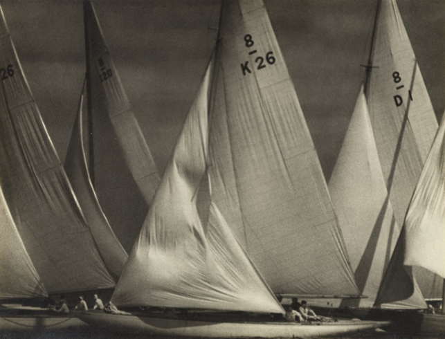 Leni Riefenstahl. Eight metre boats crowding at the turning point. 1936. Gelatin silver print. 8 11/16 x 11 5/16" (22 x 28.8 cm). The Museum of Modern Art, New York. Thomas Walther Collection. Purchase. © 2012 Leni Riefenstahl Estate