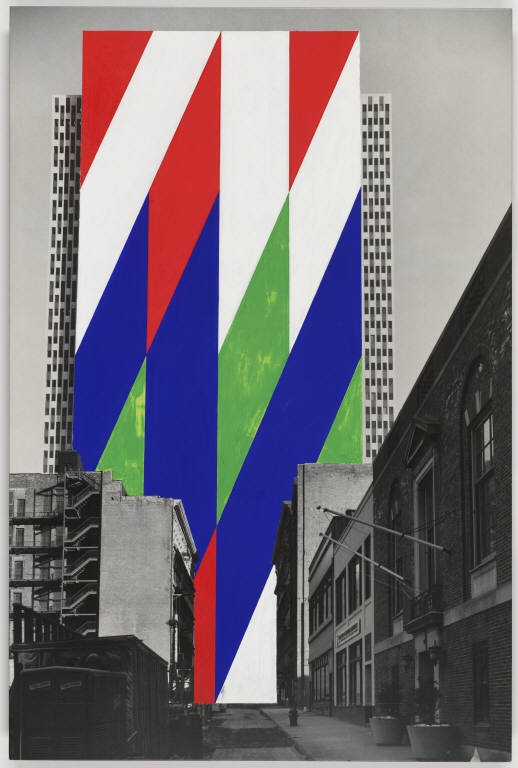 Jason Crum (American, 1935–2004). Project for a Painted Wall, New York City, New York. Perspective. 1969. Gouache on photograph. 30 x 20" (76.2 x 50.8 cm). The Museum of Modern Art, New York. Purchase, 1969