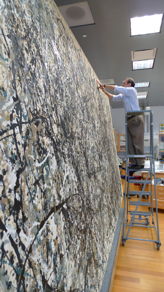 Beginning conservation treatment of One: Number 31, 1950