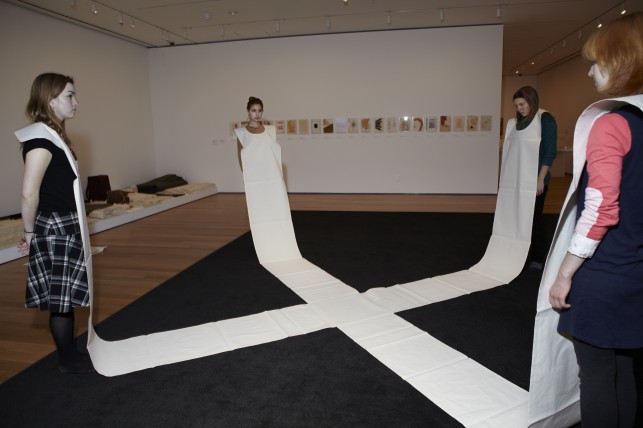 Activating Cross Connecting Form, 1967 from First Work Set. Installation view of the exhibition, "Eyes Closed/Eyes Open: Recent Acquisitions in Drawings." August 9, 2012 - January 7, 2013. © The Museum of Modern Art, New York. Photo: Julieta Cervantes