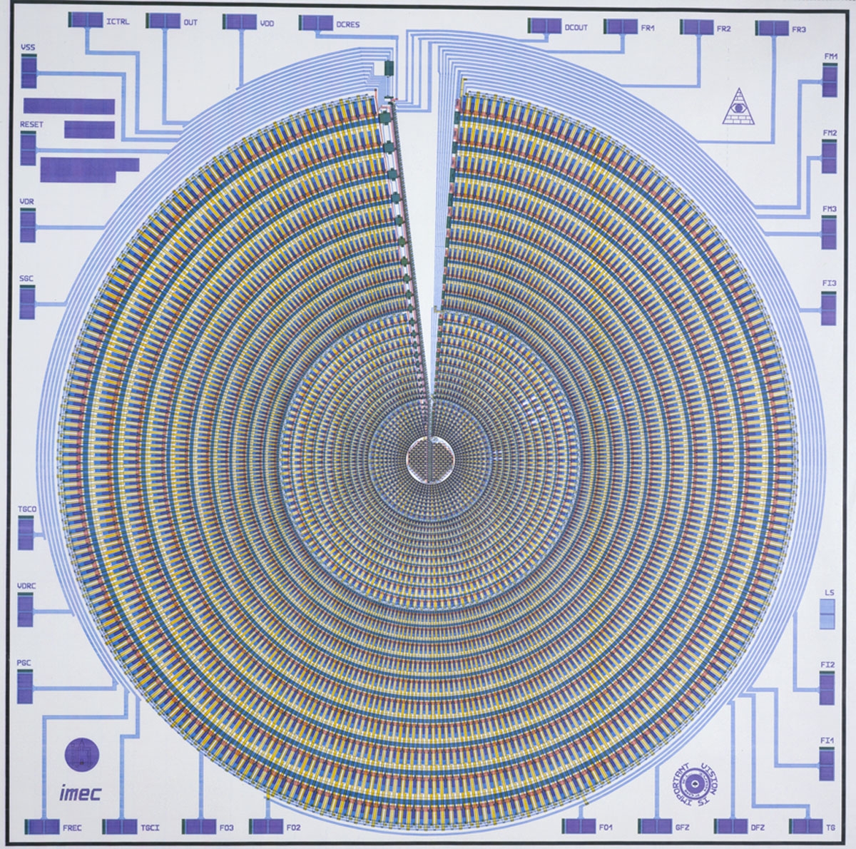 IMEC and University of Pennsylvania. Diagram of a Neural Net: foveated, retina-like sensor. 1989. Manufacturer: IMEC and University of Pennsylvania. Gift of University of Pennsylvania IMEC and University of Pennsylvania. Diagram of a Neural Net: foveated, retina-like sensor. 1989. Manufacturer: IMEC and University of Pennsylvania. Gift of University of Pennsylvania