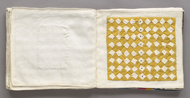 Louise Bourgeois. Untitled, no. 22 of 34, from the fabric illustrated book, Ode à l’oubli. 2002. Fabric collage, page: 11 3/4 x 13” (29.8 x 33 cm). © 2013 Louise Bourgeois Trust