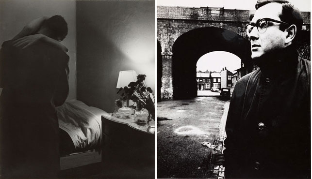 Left: Bill Brandt. Soho Bedroom. 1934. Gelatin silver print, 8 3/4 x 7 9/16" (22.2 x 19.2 cm). Acquired through the generosity of Michèle Gerber Klein. © 2013 Bill Brandt Archive Ltd. Right: Bill Brandt. Harold Pinter, Battersea, London. 1961. Gelatin silver print, 9 x 7 11/16" (22.9 x 19.6 cm). Gift of John Paul Kernot. © 2013 Bill Brandt Archive Ltd.