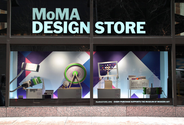 The completed window at MoMA Stores midtown NYC location.