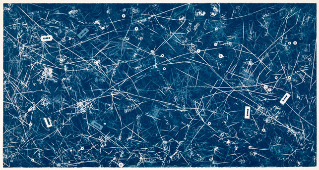 Christian Marclay. Allover (Genesis, Travis Tritt, and others). 2008. Cyanotype