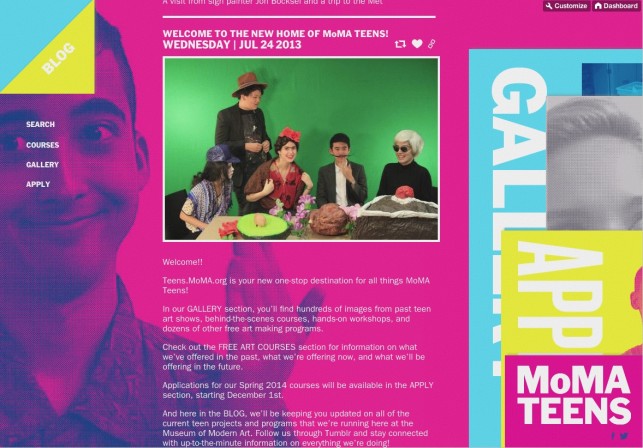 The site's Blog space will offer constant updates on our daily In the Making and MoMA Teen projects!