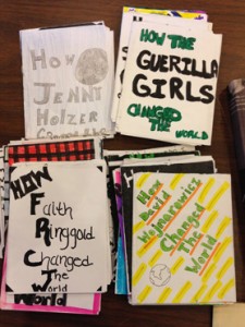 One of my favorite finds at the Read/Write LIbrary: a stack of zines testifying to art’s ability to change the world, the result of a school project by local eighth graders.