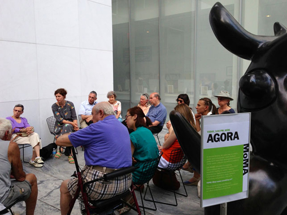 Agora: What makes something art?, facilitated by Petra Pankow. The Abby Aldrich Rockefeller Sculpture Garden, July 9, 2013