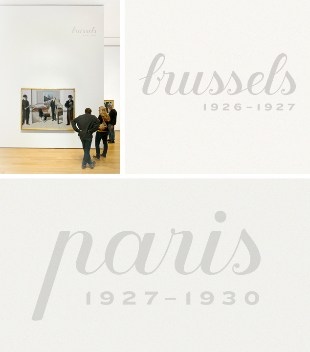 Close up views of lettering in the exhibition galleries