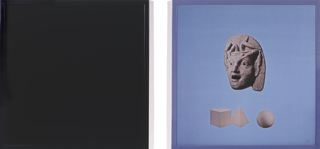 Sarah Charlesworth. Fear of Nothing. 1988. Two cibachrome prints with lacquered wood frames, each 32 x 32" (81.3 x 81.3 cm). Courtesy Estate of Sarah Charlesworth. © 2013 Estate of Sarah Charlesworth