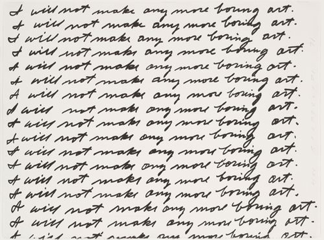 John Baldessari. I Will Not Make Any More Boring Art. 1971. Lithograph