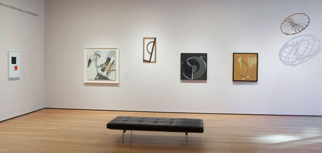 A view of Russian avant-garde works in MoMA's fifth-floor Painting and Sculpture Galleries